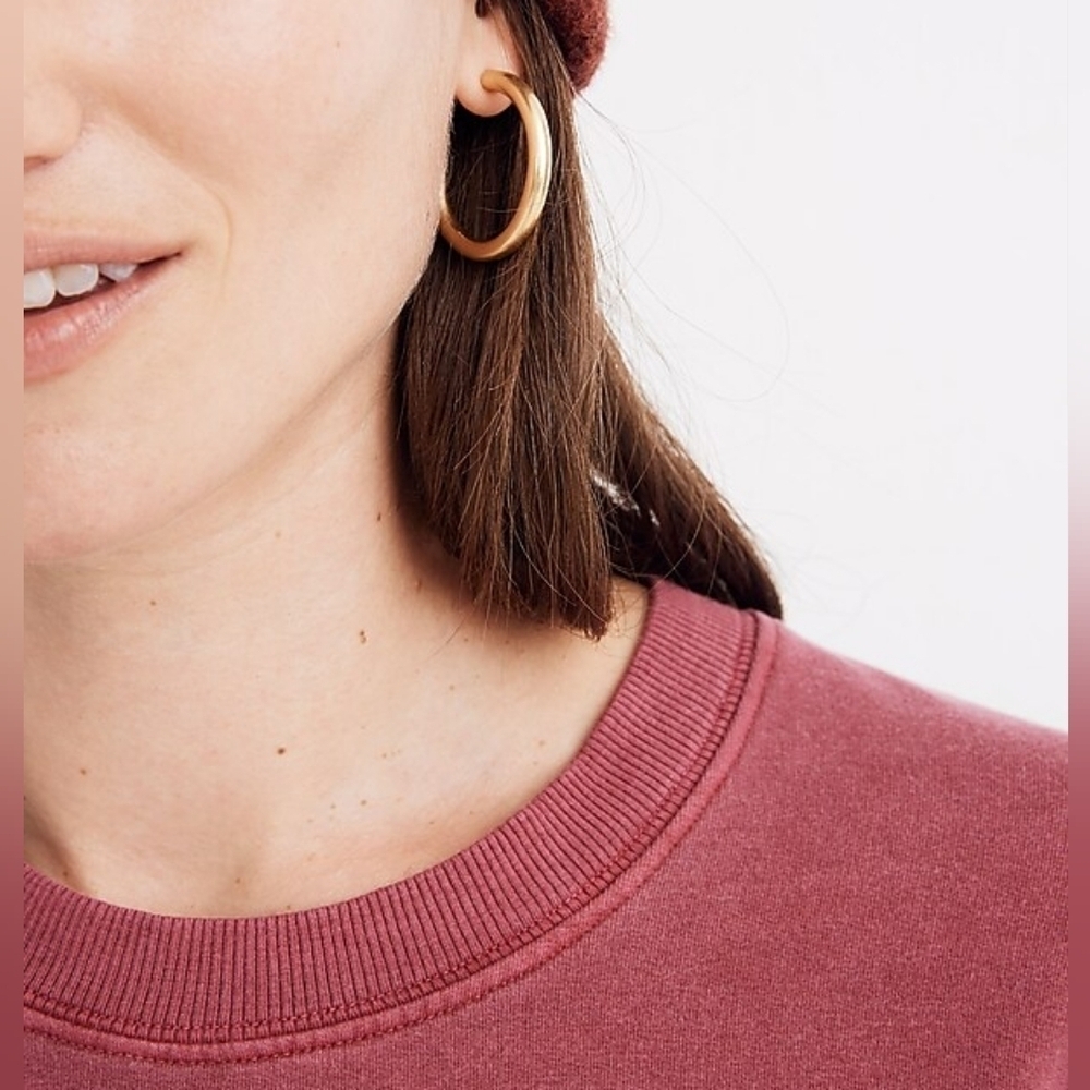Madewell Rivet & Thread HTF Sweatshirt Garnet Cotton Relaxed Fit XXS Made In USA - Picture 5 of 13
